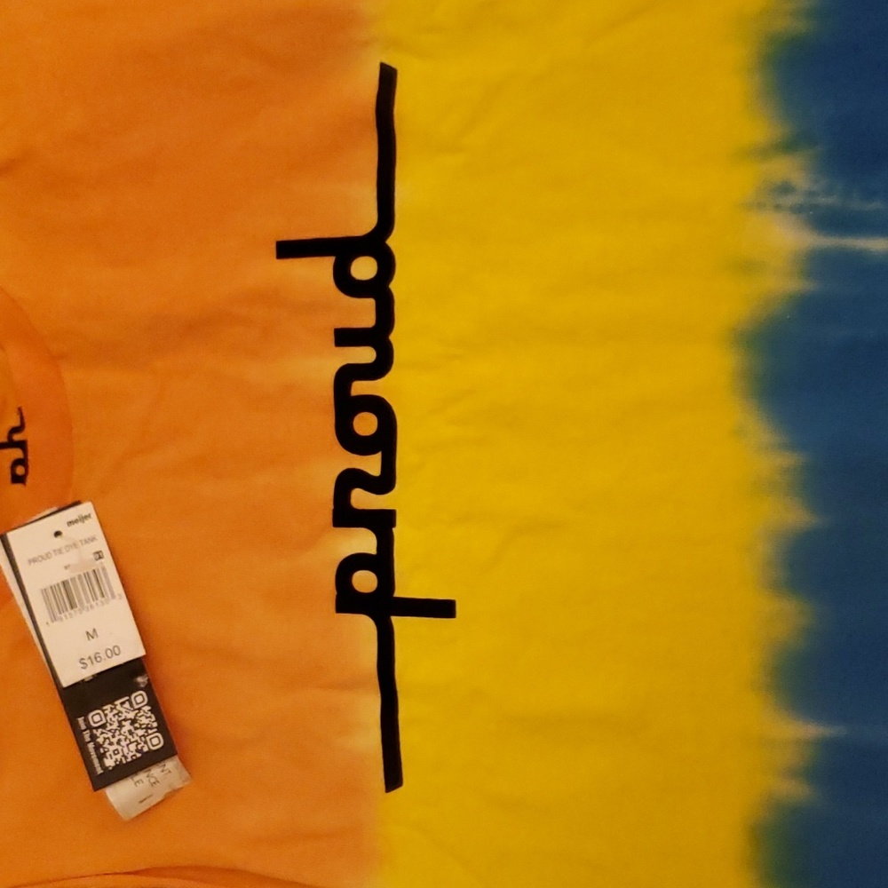 Mens Womens Gender Free PROUD Muscle Tank Size  XL  Pride Month  Tie Dye NWT - Picture 2 of 2